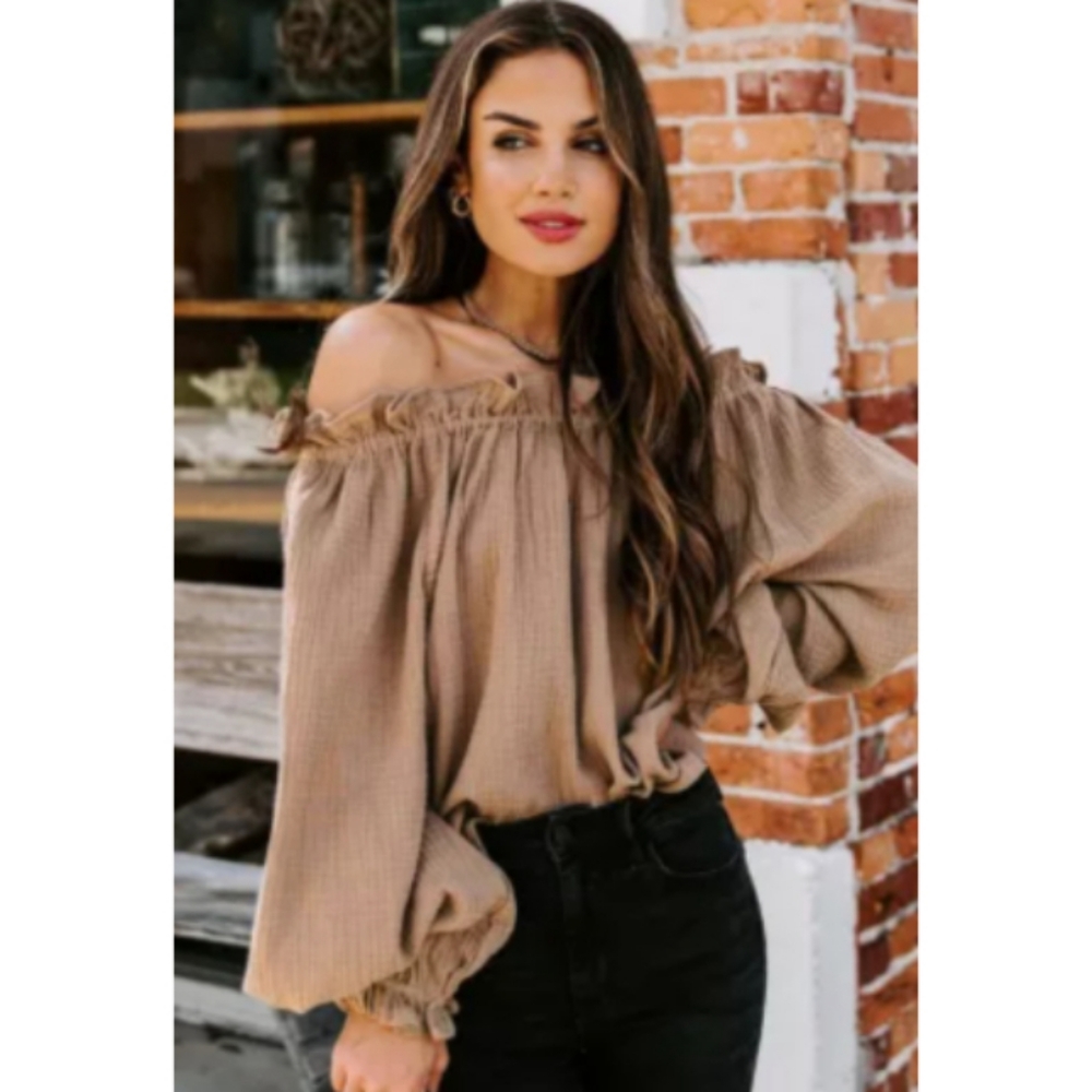 Tan long-sleeved top